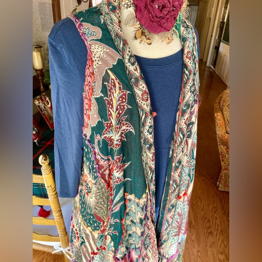 Soft Surroundings Floral Knit Vest O/S